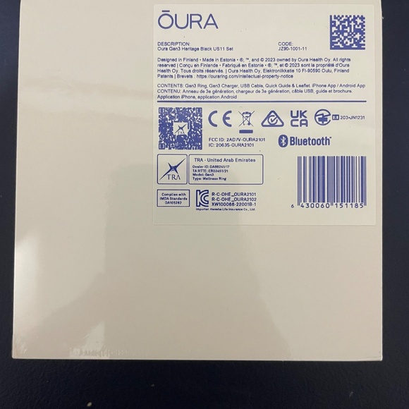 Oura Ring Gen 3 Heritage Black - Size 11 - Picture 2 of 3